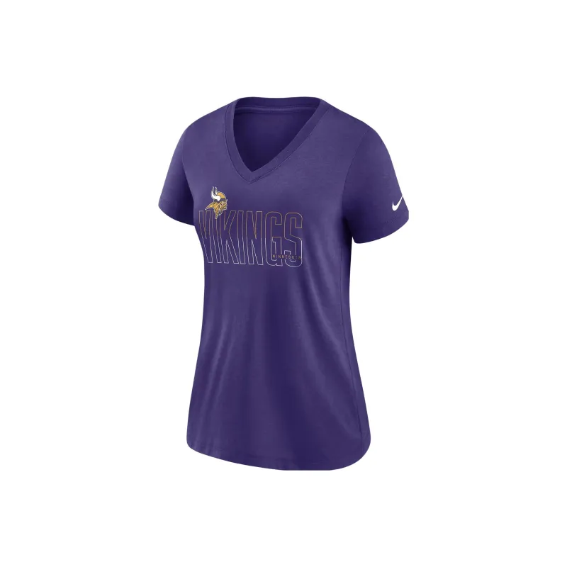 Nike Lockup Split NFL Minnesota Vikings Women's Mid V-Neck T-Shirt-0