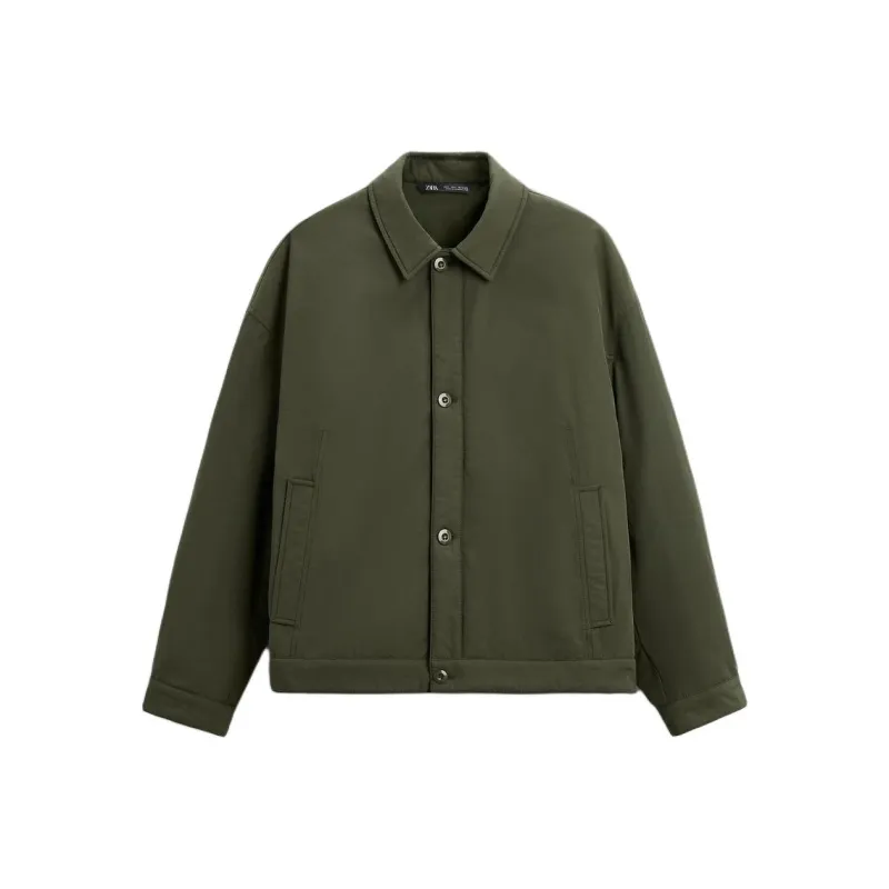 ZARA Jackets & Coats Men's Khaki-0