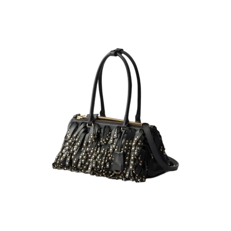 PRADA Galleria Killer Bag Cow Leather Shoulder Bag, Handbag Medium Size Women's Black-1