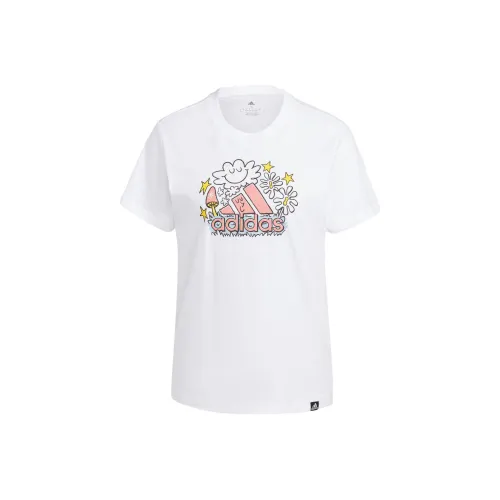 adidas Women's Doodle Graphic Tee White