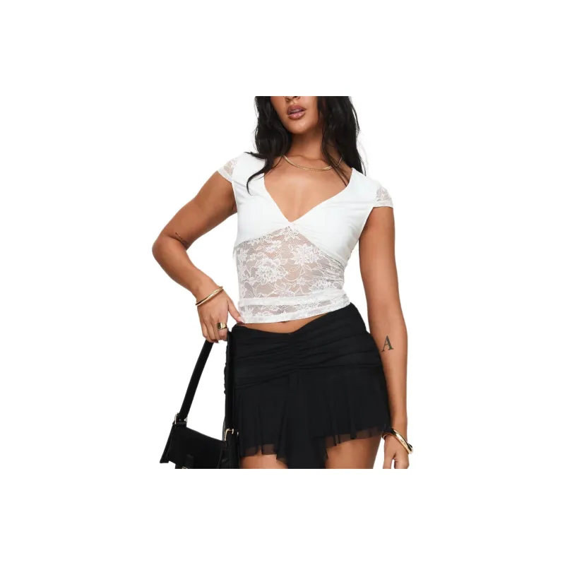 PRINCESS POLLY T-Shirt Women's WHITE/White-0