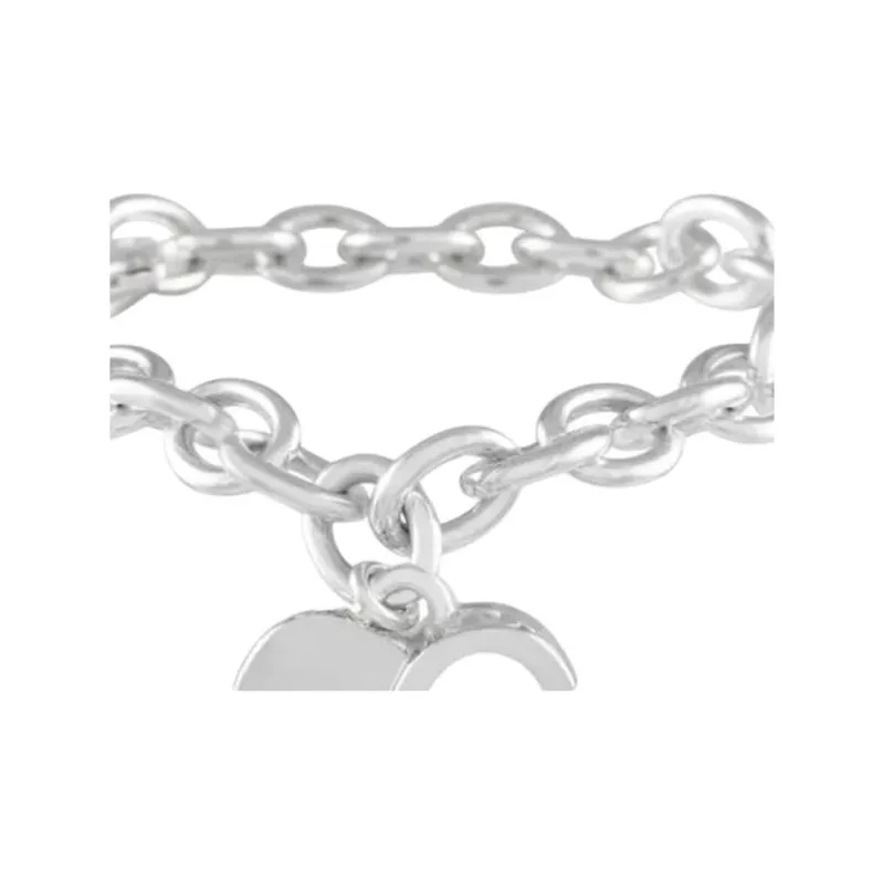 GUCCI Sterling Silver Heart charm Bracelet-2