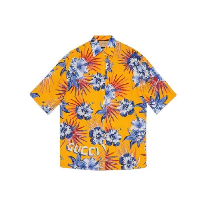 GUCCI Wild Flower Printed Shirt Yellow-0