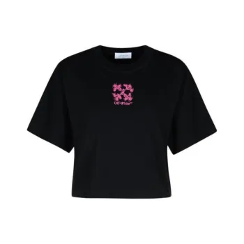 OFF WHITE Logo Embroidered Crewneck T Shirt