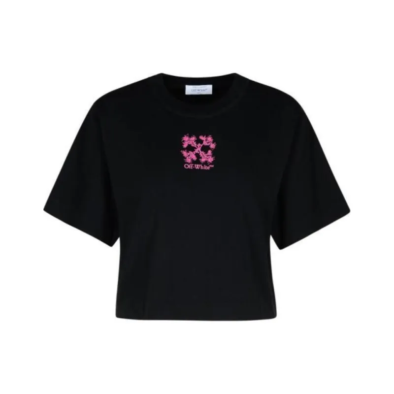 OFF WHITE Logo Embroidered Crewneck T Shirt-0