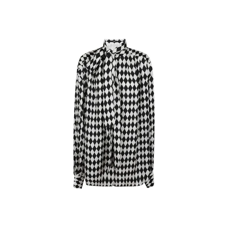 BALMAIN Geometric Patterned Satin Shirt-0