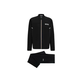 HUGO BOSS Logo Printed Zipped Jumpsuit