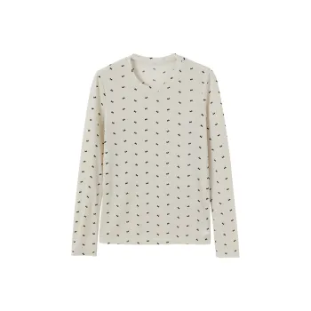 XIANGYING Regular T-Shirt Women's Beige