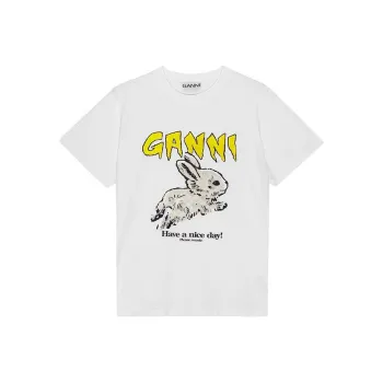 GANNI SS24 Regular T Shirt Women's Bright White