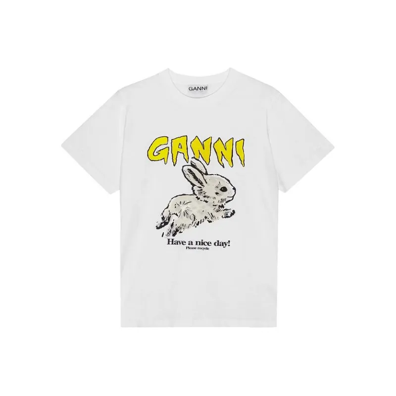 GANNI SS24 Regular T Shirt Women's Bright White-0