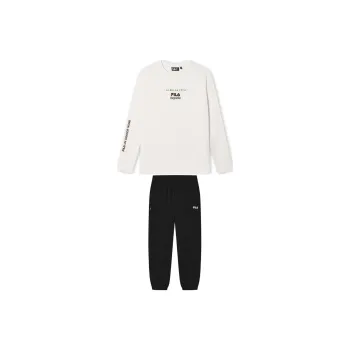FILA Casual Sportswear Men Fresh Milk White+Jet Black