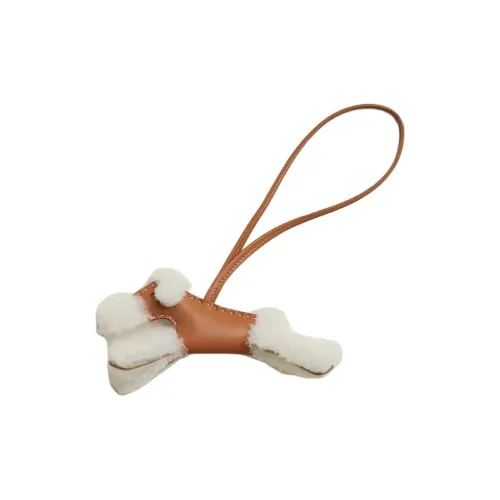 HERMES Wool Milo Lambskin Bag Accessory Women's Light Beige & Gold