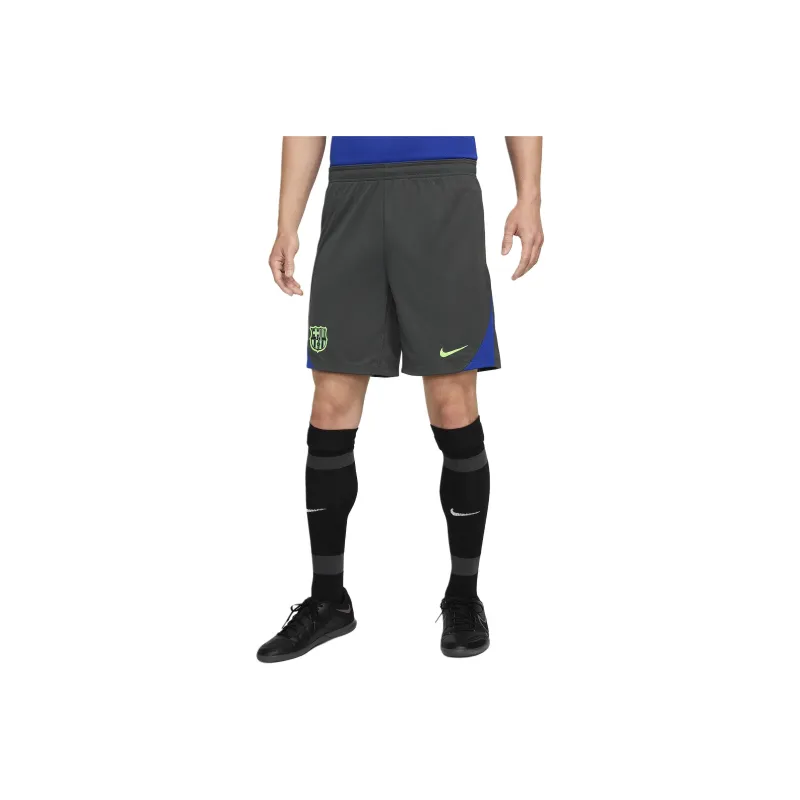 Nike FCDri-Fit FW24 Barcelona Strike Third Soccer Bottoms Men's Dark Gray/Royal Bronze/Impact Yellow Green-0