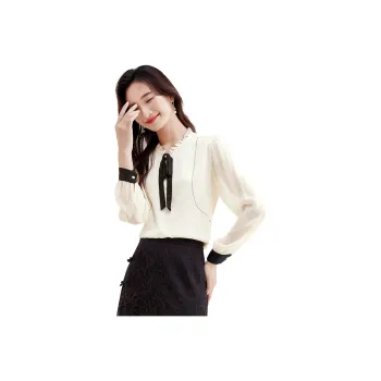 SENTUBILA Chiffon Shirts Women's Beige Apricot
