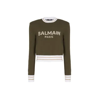 BALMAIN FW22 Cashmere Sweater Women's Green