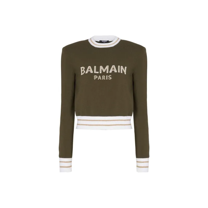BALMAIN FW22 Cashmere Sweater Women's Green-0