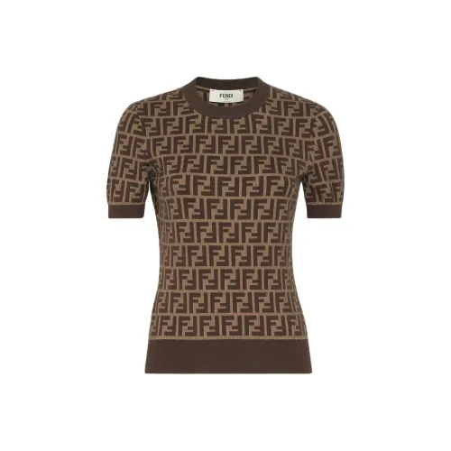 FENDI Ff Jacquard Short Sleeved Crewneck Jumper