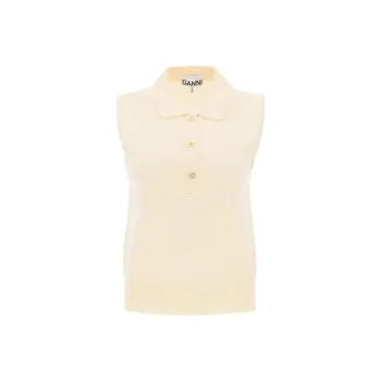 GANNI Logo Button Knitted Vest