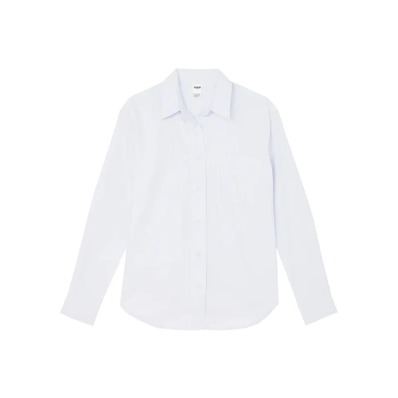 Victoria's Secret PINK Classic Oxford Shirt/Hydrangea Blue Shirt Women's Hydrangea Blue-0
