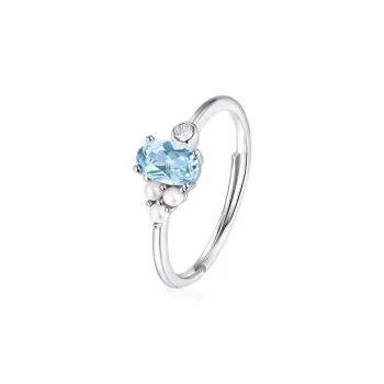 ZHENZHUAOMI Pearl Open Adjustment Ring Women's