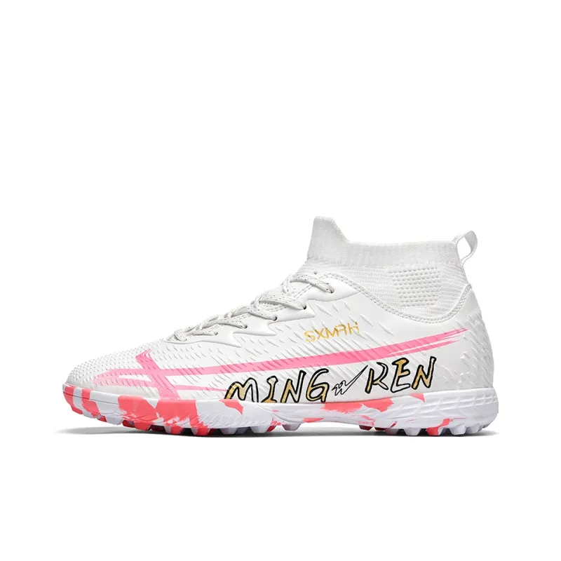 Binary Cushioning Abrasion Resistant Lightweight Soccer Shoes Unisex White-0