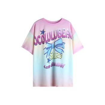 LALABOBO Drop Shoulder Sleeve T Shirt Women's Pink