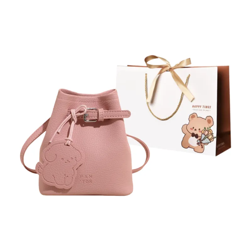 ERANGBEAR PU Bucket Bag, Crossbody Bag Small Size Women's Multicolor-2