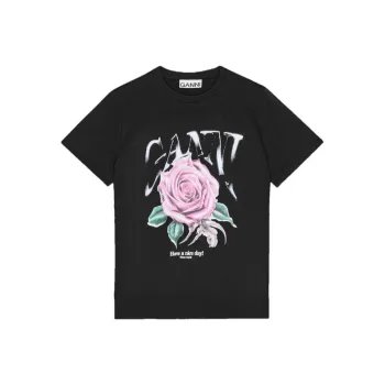 GANNI Basic Jersey Rose Relaxed T Shirt