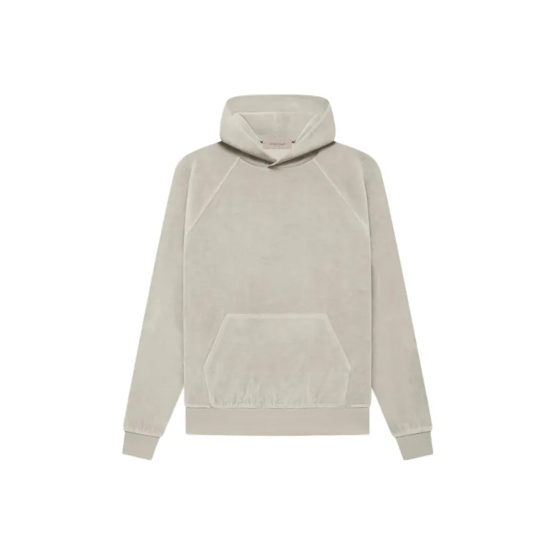 Fear Of God Essentials Women's Velour Hoodie Smoke-0