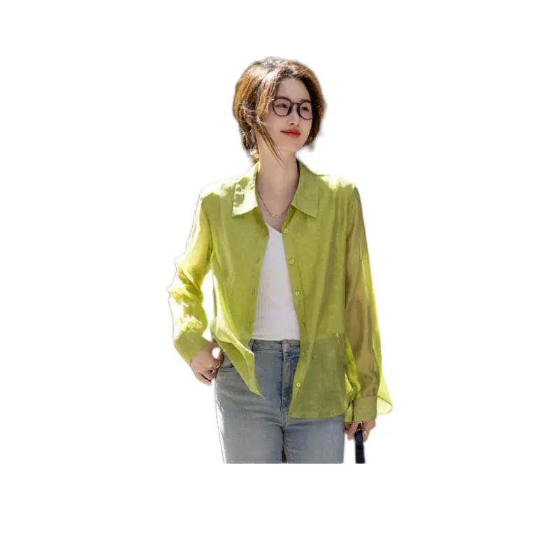 【dme】 Shirt Women's Mustard Green-0