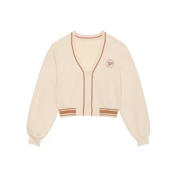 Victoria's Secret PINK Ivy Fleece Front-Zip Cardigan / White Shell Sweatshirt Women's Shell White