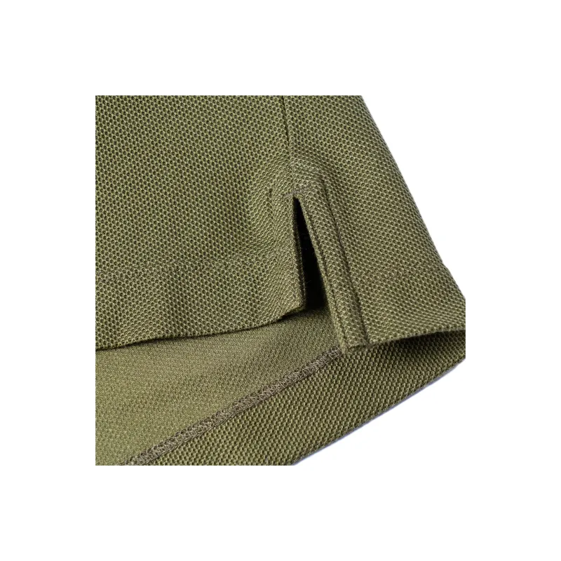 Burberry SS24 Logo Embroidery Vertical Button-Up Polo Shirt Green-7