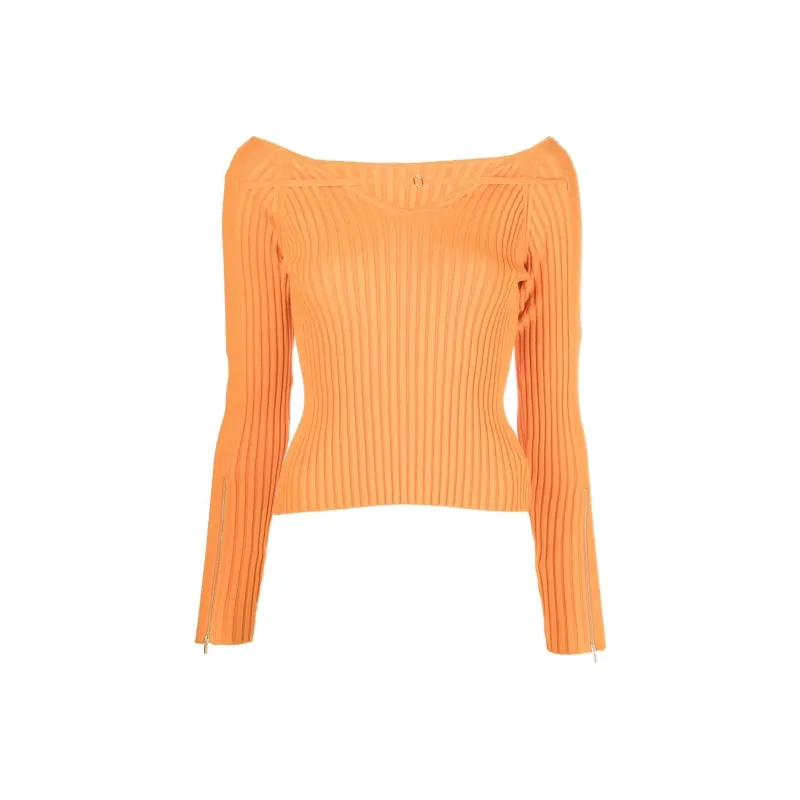 Jacquemus La Maille Oro Ribbed Top-0