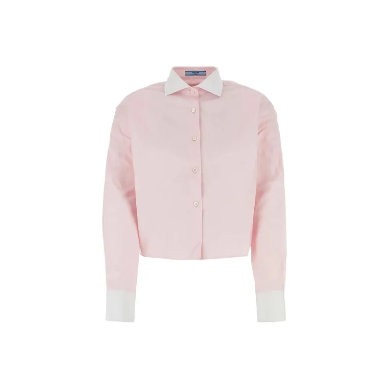 PRADA Logo Embroidered Button Up Shirt-0