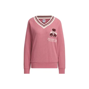Adidas Originals FW24 V NECK SWEATSHIRT Women's Dark Pink