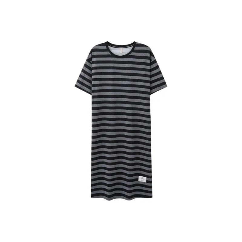 XISHE Nightgown Women's Black Gray-0
