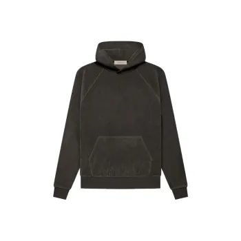 Fear Of God Essentials FW22 Women'ss Velour Hoodie Off Black Sweatshirt Women's Gray Black