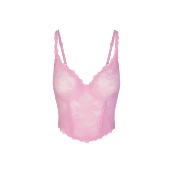 SKIMS STRETCH LACE CORSET Camisole Women's Cotton Candy/Cotton Sugar