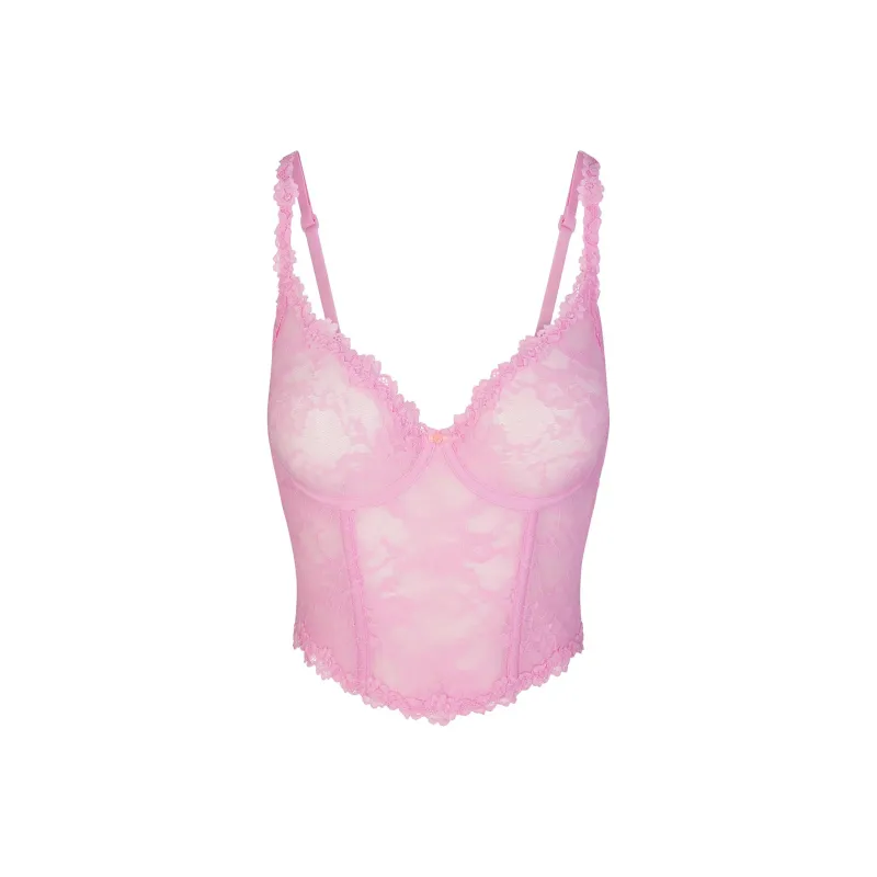 SKIMS STRETCH LACE CORSET Camisole Women's Cotton Candy/Cotton Sugar-0