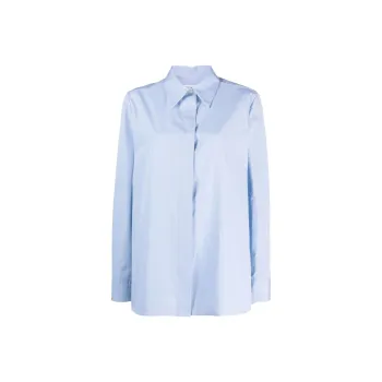 JIL SANDER Concealed fastening Striped Cotton Shirt