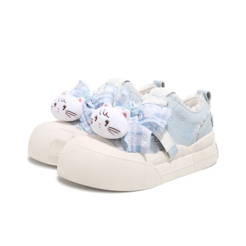 MIKKO ILLUSTRATIONS x TTKJ Slip Resistant Height Increasing Low Top Skateboard Shoes Women's Bubbles Blue-0