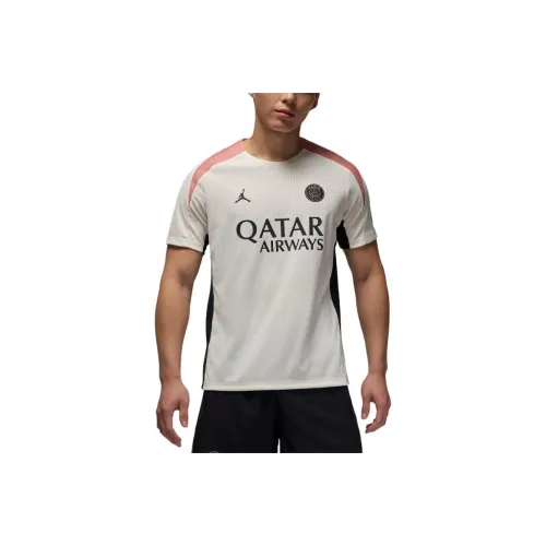 Jordan Sport Dri FITParis Saint Germain Soccer Jerseys Men's Ivory/Black/Rust Pink/Black