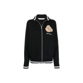 PALM ANGELS Women'ss Bear Head Knit Track Jacket Black/Brown