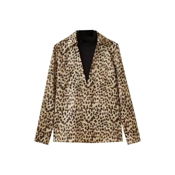 SHUIYUNJIAN Shirt Women's Coffee Blossom