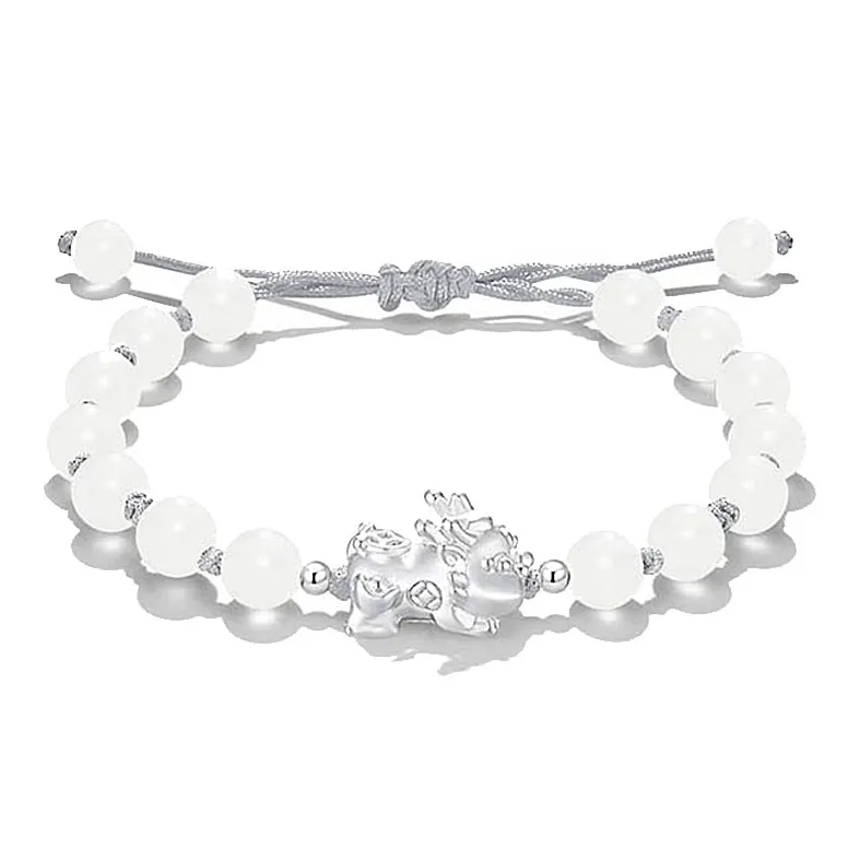 Blooming Petals White Jade Bodhi Bracelets Unisex-0