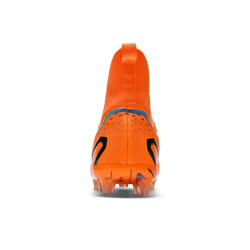 Binary FG Firm Ground Slip Resistant, Abrasion Resistant, Lightweight Soccer Shoes Unisex Orange-2