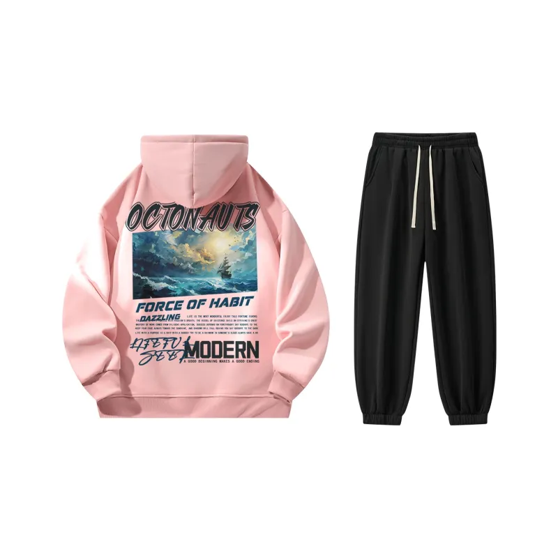 Small Columns Under The Sea Sweatshirt Set Unisex-4