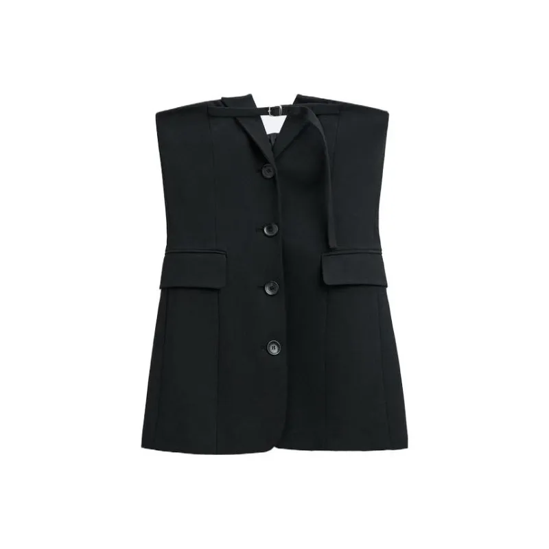 ZARA Strapless Tops Women's Black-0