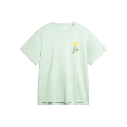 LiNing Chinese Culture Series Drop Shoulder Sleeve T Shirt Women's Ice Fat Green