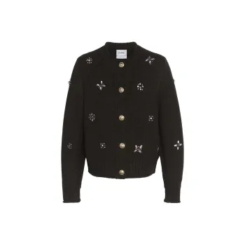 Barrie Embroidered Cashmere Cardigan